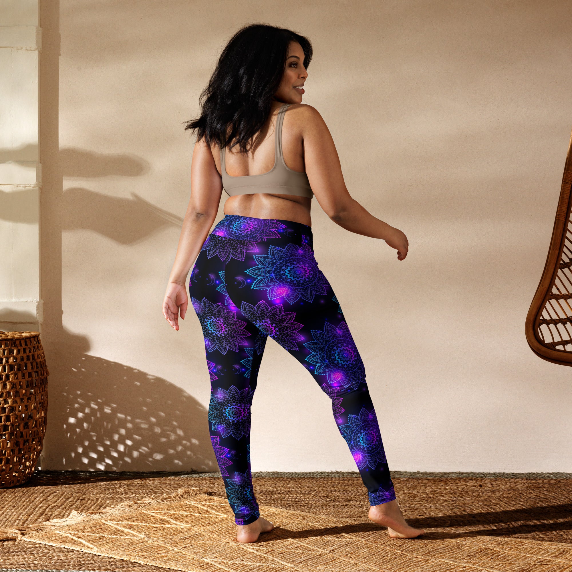 SHE REBEL - Neon Mandala Print Yoga Leggings
